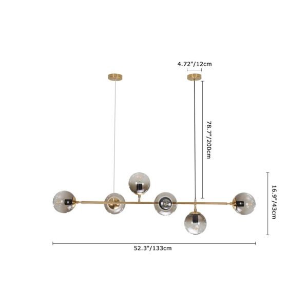Modern Glass Globe Linear Bubble Chandelier - Image 6