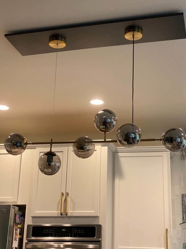 Modern Glass Globe Linear Bubble Chandelier - Image 11