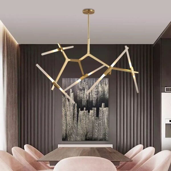 Modern Mid-Century 10-Light Glass Branch Chandelier - Image 2