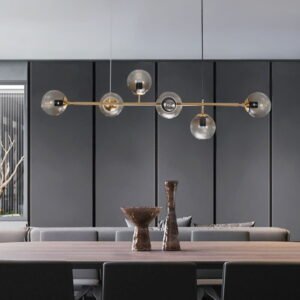 Modern Glass Globe Linear Bubble Chandelier