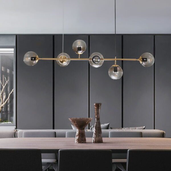 Modern Glass Globe Linear Bubble Chandelier