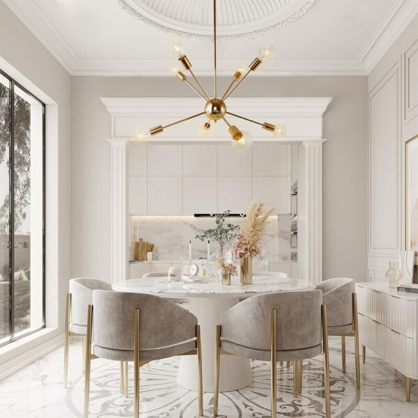 Modern Mid-Century Sputnik Sphere Chandelier - Image 3