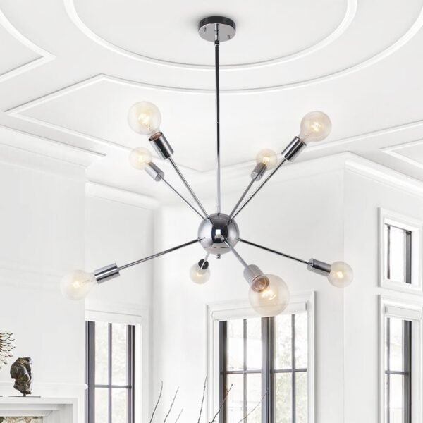 Modern Mid-Century Sputnik Sphere Chandelier - Image 7